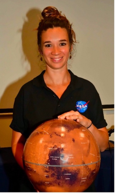 Valerie Payre poses with Mars Model