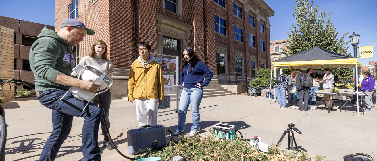 Earth week activities in front of Trowbridge Hall